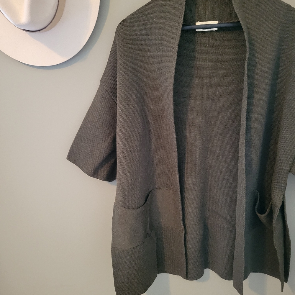 Ma'Ry'Ya Merino Wool Cardi Coat Green XS Oversized - Picture 7 of 12